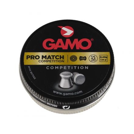 Пули Gamo Pro Match 4,5 мм, 0,49 грамм, 250 штук